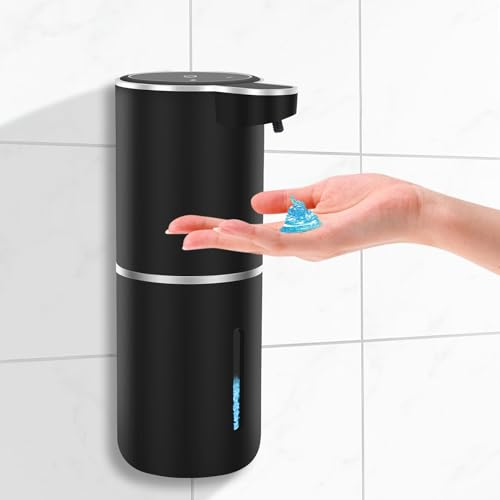 Distributeur de Savon Automatique, 380ml Distributeur Savon Cuisine, USB Rechargeable Distributeur Savon Automatique, pour Cuisine, Salle de Bain