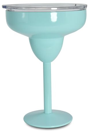 AGH Stainless Steel Margarita Tumbler with Lid, 10oz Insulated Martini Glasses, Double Wall Insulated Cocktail Tumbler Wine Glasses for Party, Vacation, Picnic, Pool, Beach Patio (Light Green)