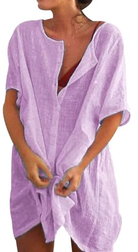 Swimwear Cover Ups for Women Beachwear Beach Cover Up Beach Dresses Ladies Beach Dress Coverups Bikini Cover Up Dress Swim V Neck Swimsuit Pool Cover Ups for Women Bathing Suit Cover Up Plus Size
