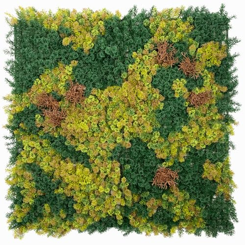 Primaflor - Ideen in Textil Kunstpflanzen-Wand - MOOS Mix, 100 x 100 cm, UV-Stabilisierte künstliche Pflanzenwand, Mooswand zu Wandmontage, Wandpaneele