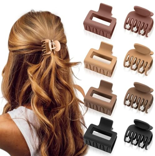 ZMREN 8 Piezas pinzas pequeñas para el pelo, 4 cm pinzas de doble fila para el cabello, Accesorios de Cabello para Niñas de pelo Fino, Mujer Hair Clips Antideslizante