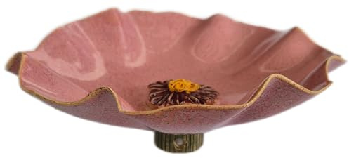 Generisch Insektentränke Keramik Blüte rosa gesprenkelt (10-11 cm)