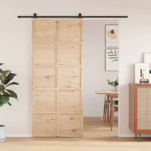 Casa Giardino Porta Fienile 90x208 cm Legno Massello Pino