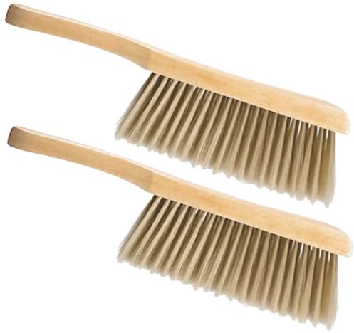 Ciieeo Cepillo De Cama Suave Cepillo De Limpieza 2 Piezas Tamaño Pequeño Cerdas Suaves Mango De Madera Limpieza Del Hogar Para Polvo Muebles y Telas Uso Doméstico