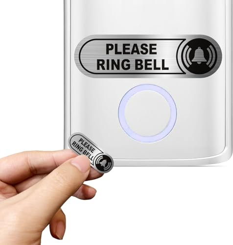 4 Sizes Tiny Please Ring Bell Sticker,Small Ring Bell Sign for Doorbell,0.6in