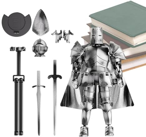 Figures d'action médiévale, figure d'action multi-articulation,Figure de chevalier médiéval du robot complet | Figurine mobile de statues flexibles avec une tête de rotation à 360 degrés pour table à