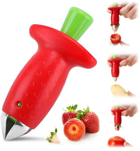 fruit strawberry corer stem remover picker huller tool;kitchen gadgets (1)