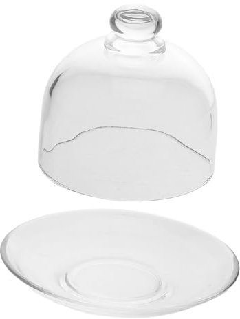 CONGARTENO Plateau De Service Verre Transparent Avec Couvercle Plat à Dessert Sur Pied Pour Apéritifs Douceurs Fruits Secs Et Pâtisseries Élégant Et Fonctionnel Pour Vos Occasions