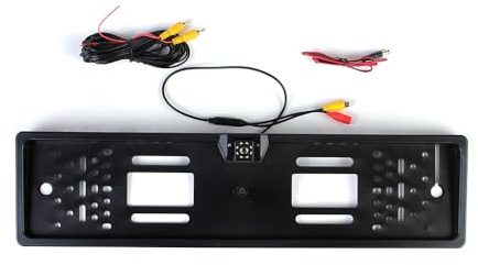 Marco de matrícula de 8 Luces con cámara de visión Trasera Impermeable de 12 V Cámara de Marcha atrás Universal, diseño Elegante para Mayor Seguridad y Estilo