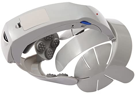 Elektrisches Kopfmassagegerät Helm Vibrationsmassagegerät Kopfhautmassage 3 Level für Menschen über 12 Jahre alt Grau 17 * 27 * 20CM