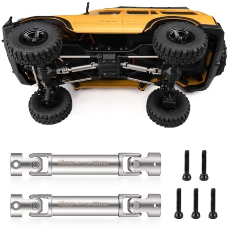 Runup Arbre d'entraînement RC en acier inoxydable 48-62 mm pour FMS FCX18 LC80 1/18 RC Crawler Car Upgrade Pièces