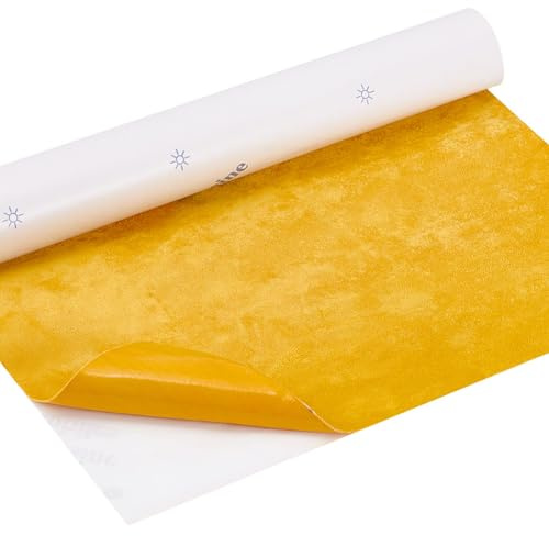 NBEADS 1.64 Iarda/1.5 M Tessuto Autoadesivo In Microfibra, Pellicola Autoadesiva Da 31.6cm In Finta Pelle Scamosciata Per Artigianato Fai Da Te Fatto A Mano, Oro