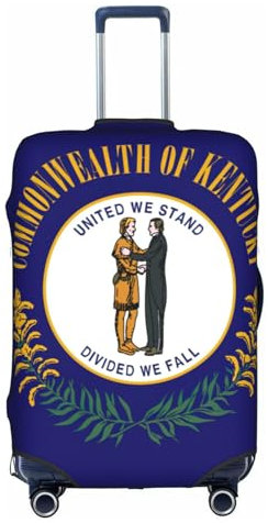 NBAGHPQ Kentucky State Flag Print Universale Elegante Valigie Copertura Elastica Lavabile Anti Graffio Protezione Bagagli, bianco, S