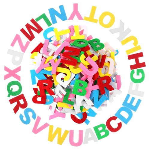 Nogeqi 300 Stück Bunte Filz Buchstaben Selbstklebend Filzbuchstaben A-Z Alphabet Buchstaben Aufkleber, Klebebuchstaben Und Zahlen Für Kinder, Basteln, Scrapbooking, Schulanfang, DIY Projekte