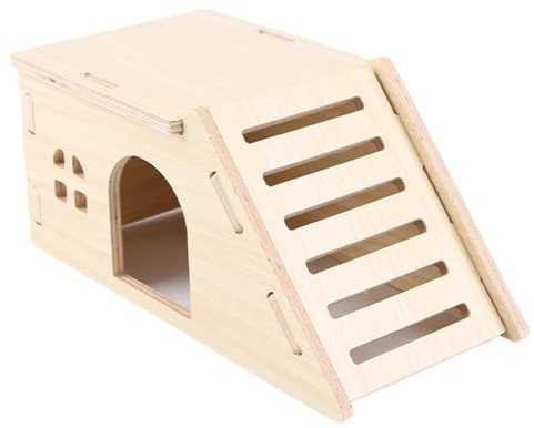 Birtern Mäusehaus, ausbruchsicherer Käfig aus Holz – kausicheres interaktives Spielzeug, Haustierbedarf, Kleintierhütte zum Ausruhen, Klettern, Training, Futtersuche