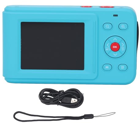 Cámara digital de 72 MP 2,5 K - Doble pantalla - Zoom 16x - Enfoque automático - Cámara selfie para viajes, graduaciones (azul)