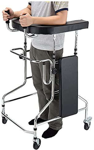 Andador vertical para personas mayores, andador plegable con reposabrazos acolchados, altura ajustable de 100 kg, capacidad de 100 kg, ayuda de movilidad interior y exterior