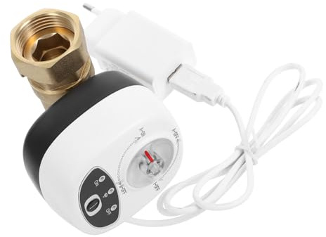 Válvula de Bola Eléctrica Inteligente Wifi Dn25, PC Abs de Color Blanco | Temporizador y Aviso de Alarma, Control Inalámbrico para Agua y Gas, Ajuste para Tuberías Exteriores