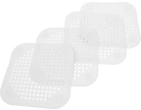 HONITANO 4 pezzi Copri Scarico Doccia in Silicone Quadrato Filtro Antigoccia per e Bagno Anti-intasamento Resistente alle Macchie Facile da Pulire Compatibile con Scarichi e Bagno