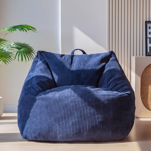 MAXYOYO Sitzsack für Erwachsene, Cosy Bean Bag aus Cord mit Handgriff, Schaumstofffüllung, Bequemer Sessel Spielen, Lesen, Entspannen