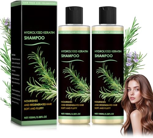 Shampooing au romarin pour la croissance des cheveux, shampooing contre la chute des cheveux, nettoyage doux, réparateur et nourrissant pour cuir chevelu pour femmes et hommes.