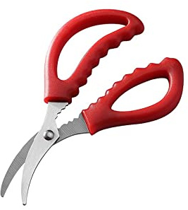 Kitchen Scissors Shrimp Claw Peeling Stainless Steel Kitchen Scissor(Red)