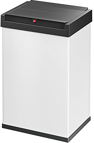 Hailo Big-Box Swing L Mülleimer - 1 x 35 Liter - selbstschließender Schwingdeckel - Stahlblech - Müllbeutel-Klemmrahmen - Mülleimer Küche rechteckig - Abfalleimer made in Germany - weiß