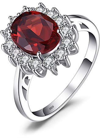 JewelryPalace Kate Middleton Anello Halo Donna Argento 925 Con Pietre Preziose Colorate, Princess Diana William Anelli Dorati in Oro Con Pietra Ovale, Fedina Zirconi Oro Rosa Set Gioielli