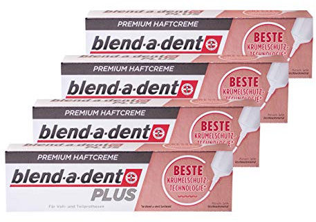 4x Blend a dent Plus Premium Haftcreme KRÜMELSCHUTZ 40g für Voll und Teilprothesen