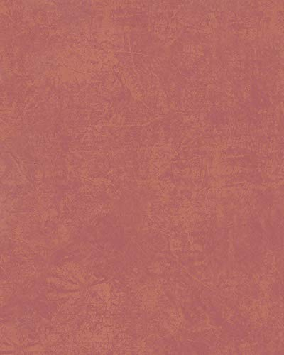 marburg Tapete Orange Rot Uni Risse für Schlafzimmer Wohnzimmer oder Küche Made in Germany Kollektion Catania 10,05m x 0,53m 58619