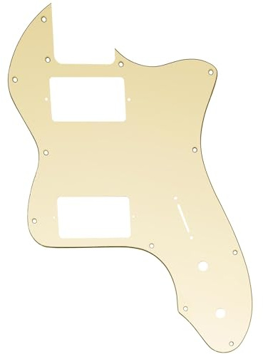 Musiclily Pro 12 Löcher Bedeckt HH Gitarren Schlagbrett Pickguard für USA/Mexico Fender 72 Tele Thinline Style E-Gitarre, 3-lagig Cream