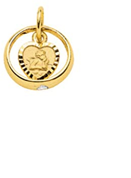 Lifestyle Schmuck Taufring Armor mit Zirkonia Anhänger Kettenanhänger aus 585 echt Gold