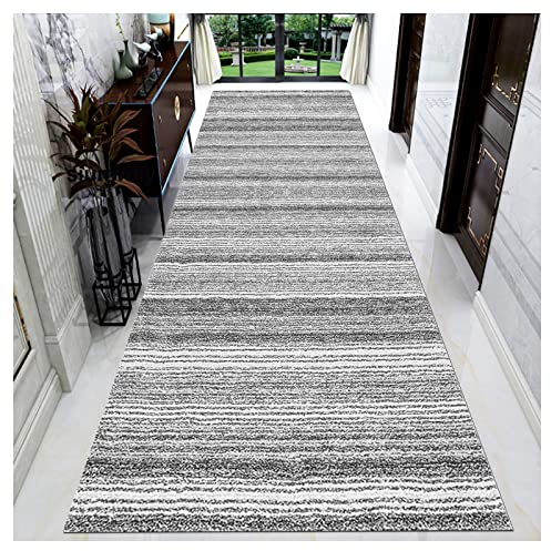Läufer Teppich Flur ,Küchenteppich Rutschfest Läufer Flur Modern Grau Waschbar Teppichläufer Teppich Läufer Flur Meterware Schlafzimmer Korridor Teppichläufer Lang, Länge Anpassbare,Grau,100x200cm