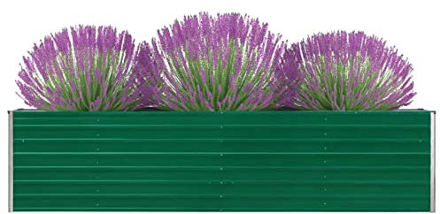 ZEYUAN Jardinière 320x40x77 cm Acier galvanisé Vert,Jardiniere sur Pieds,Jardiniere Terrasse