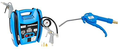 Güde Kompressor Airpower 180/08# 50077 & BGS 3208 | Druckluft-Ausblaspistole | 100 mm | Drukluftpistole | Griff aus blauem Nylon-Fiberglas