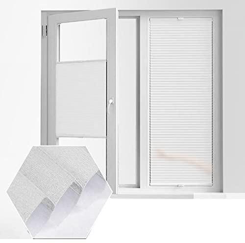 YHBZ Ohne Bohren Lichtfiltration WabenplisseeJalousien,Waben Plissee Blackout Vorhang,Wärmedämmung Lärmreduzierung Sonnenblende,für Home Küche Schlafzimmer Büro-Weiß,A-120x200cm/47.2 * 78.7in