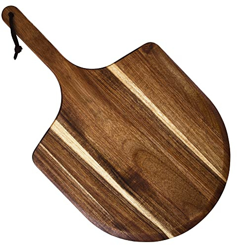 Totally Bamboo Rock & Branch Acacia Wood Pizza Peel, 13.75 Inch Wooden Pizza Paddle with Handle, Great for the Oven and Grill