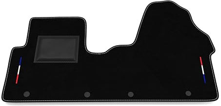 Fußmatten kompatibel mit Renault Trafic 2014-2022, Stickerei Flagge, maßgeschneiderte Autofußmatten-Kit, Teppich Set, Autoteppich