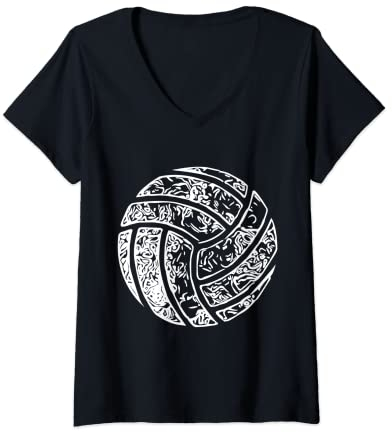 Damen Volleyball Volleyballteam Beachvolleyball Design T-Shirt mit V-Ausschnitt