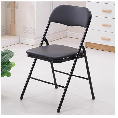 BORSAD Stapelstuhl Esszimmer Stuhl Klappbar Chair Besucherstuhl Stapelbare Stühle (Farbe : Black b, Size : 1 Set)