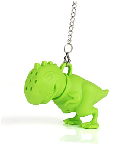 BESTonZON Ensemble D'infuseur à Thé en Forme de Dinosaure Filtre à Thé en Vrac en Silicone Accessoire de Théière Verte pour Les Amateurs de Thé