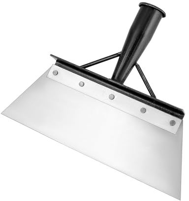 QWORK® raschietto per pavimenti 300mm, pala per pulizia, pala da giardino, raschietto per vernice, acciaio al manganese