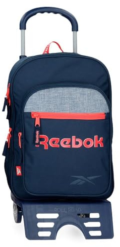 Reebok Lucia Mochila Escolar con Carro Azul 30x40x12 cms Poliéster 14,4L by Joumma Bags