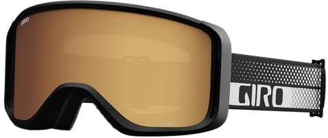 Giro Sagen Skibrille - Snowboardbrille für Herren, Damen und Jugend - Schwarz/Weiß Flow Strap mit Bernsteingold/Gelben Gläsern