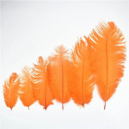 10 unids/lote pluma de avestruz naranja para manualidades 15-70 cm/6-28 plumas de avestruz decoración de plumas de boda Carnaval Assesoires-65-70 cm poste grande