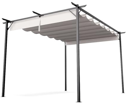 Blumfeldt Pérgola Plegable 3x4m, Cenador para Jardín con Techo Resistente a la Intemperie, Estructura de Acero, Fácil Montaje, Carpa para Exteriores Utilizable Todo el Año