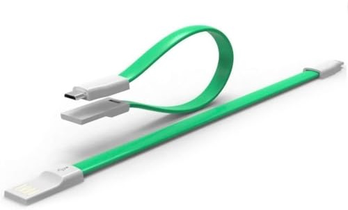 ULTRICS Micro USB Cable 22 cm, Magnetic Foldable USB to Micro USB Charging Cable Android Charger Cable Data Sync Lead Compatible with Galaxy S7/S6 Edge Sony HTC LG Moto Tablets PS4 (Green, 5-Pack)