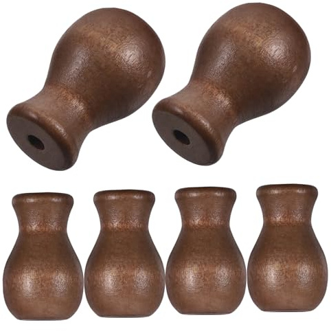Levemolo Tassels Parts 6pcs Cord Blinds Brown Blind for Wood Window Adaptable Ends Decorative Wooden Replacement Design Repairs for Indoor Curtain