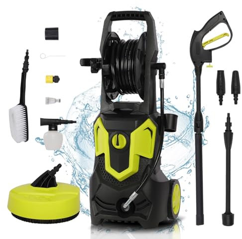 Pressure Washers,1650w 135 Bar 420L/H Jet washer Pressure Washer with Adjustable Nozzle and Cleaning Accessories,Powerful Washer for Patio, Car, Walls, Fences