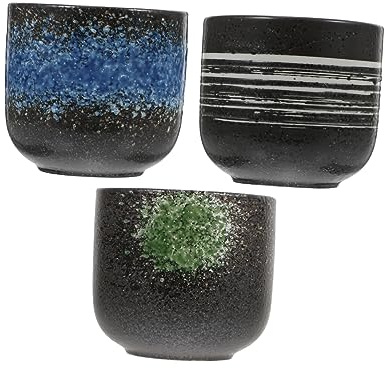 Ciieeo 3pcs Ceramic Japanese Style Tea Mug for Home Drinking Supply Loose Leaf Tea Cup Design